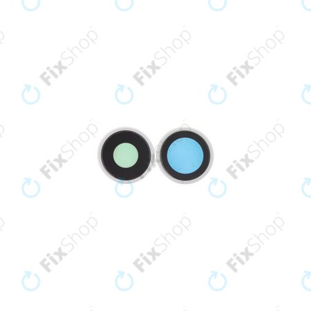 Apple iPhone 16, 16 Plus - Staklo zadnje kamere s okvirom (White) - 2 kom