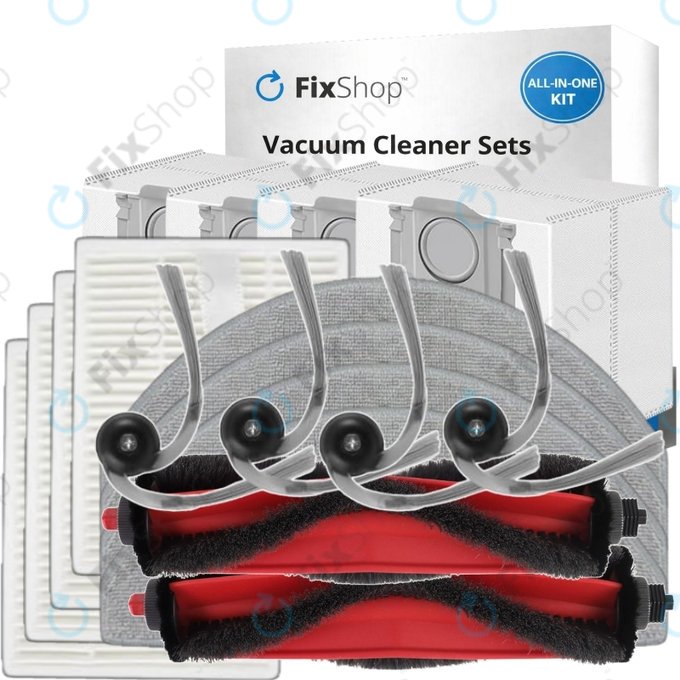 Set rezervnih dijelova za Xiaomi Roborock Q7 M5, Q7 M5+, Q7 L5, Q7 L5+ (2x Glavna četka, 4x Filter, 4x Bočna četka, 4x Krpa za brisanje, 4x Vrećica za prašinu)