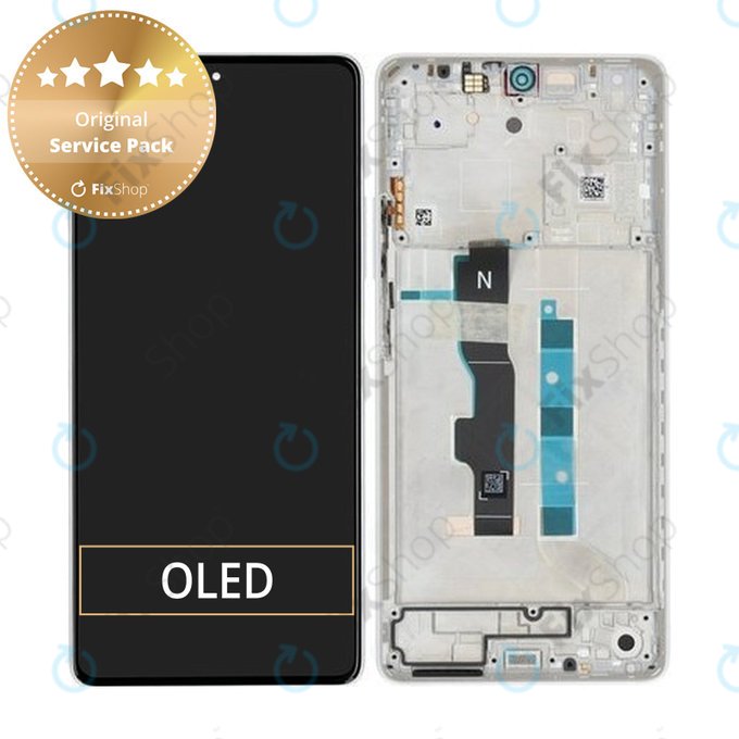 Xiaomi Redmi Note 13 5G 2312DRAABC - LCD zaslon + zaslon osjetljiv na dodir + okvir (Arctic White) - 5600040N1700 Genuine Service Pack