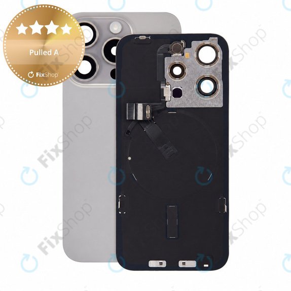 Staklo stražnjeg kućišta za iPhone 15 Pro, Natural Titanium, Pulled A