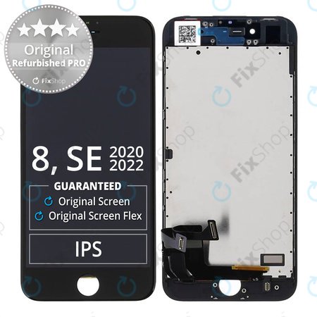 Apple iPhone 8, SE (2020), SE (2022) - LCD zaslon + zaslon osjetljiv na dodir + okvir (crni) Original Refurbished PRO