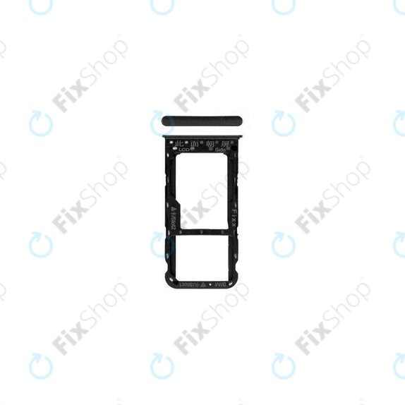 Huawei P Smart FIG-L31 - SIM/SD ladica (crna) - 51661HCM, 51661HCT