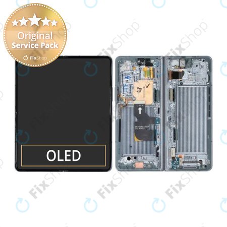Samsung Galaxy Z Fold 4 F936B - LCD zaslon + zaslon osjetljiv na dodir + okvir (Graygreen) - GH82-29461B, GH82-29462B Genuine Service Pack