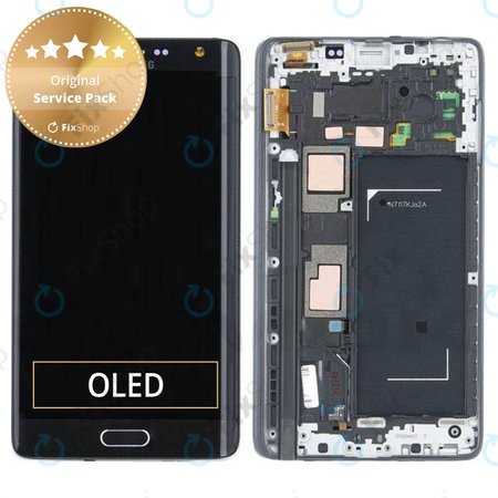 Samsung Galaxy Note Edge N915FY - LCD zaslon + zaslon osjetljiv na dodir + okvir (crni) - GH97-16636A Originalni servisni paket