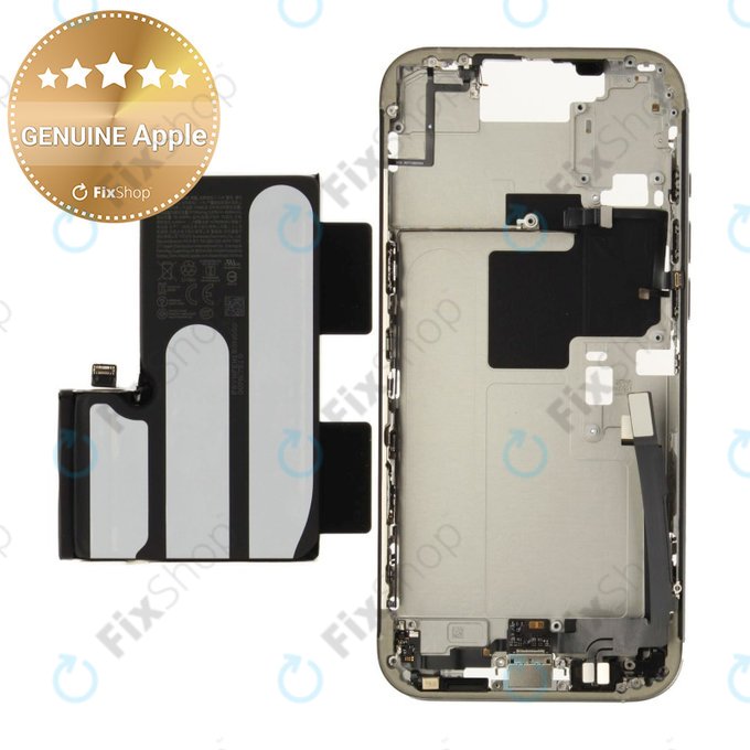 Srednji okvir s baterijom za iPhone 16 Pro Max | White Titanium | ZD076-00694 | Genuine Apple