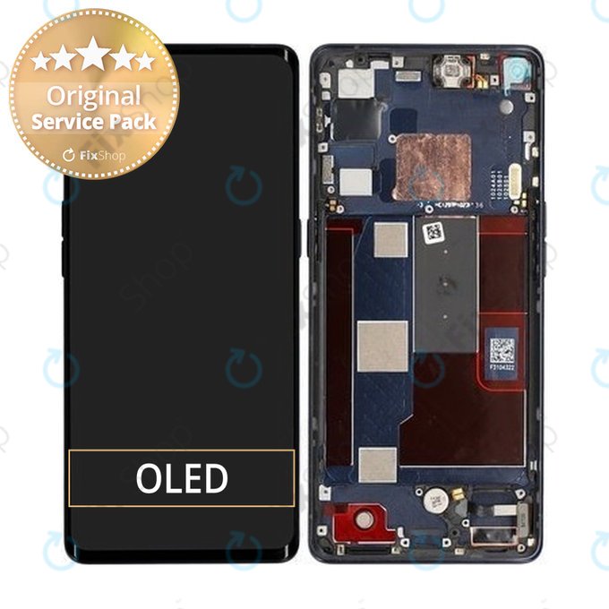Oppo Find X2 Neo - LCD zaslon + zaslon osjetljiv na dodir + okvir (Moonlight Black) - 4904017 Originalni servisni paket