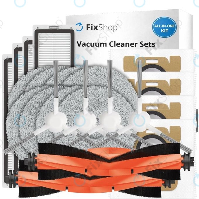 Set rezervnih dijelova za Xiaomi Robot Vacuum X10 (2x Glavne četke, 4x Filteri, 4x Bočne četke, 4x Krpice za mop, 4x Vrećice za prašinu)