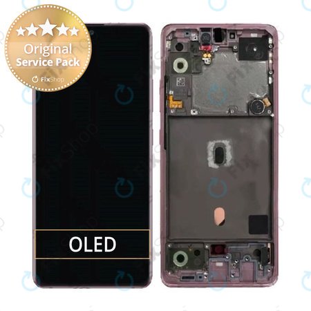 Samsung Galaxy A51 5G A516B - LCD zaslon + zaslon osjetljiv na dodir + okvir (Prism Cube Pink) - GH82-23100C, GH82-23124C Originalni servisni paket