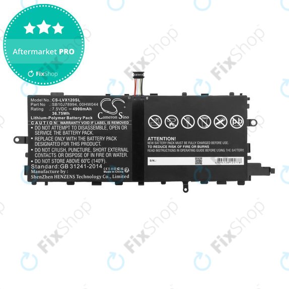 Baterija za Lenovo Thinkpad X1 Tablet, 4900mAh, Li-Pol, 7.5V, SB10J78994, HQ