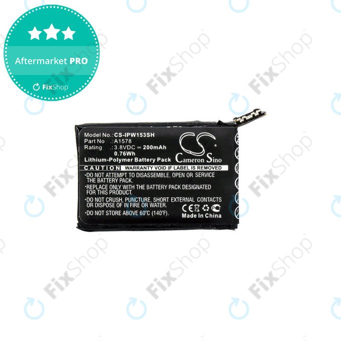 Baterija za Apple Watch 1 38 mm, 200mAh, Li-Pol, 3.8 V, A1578, HQ