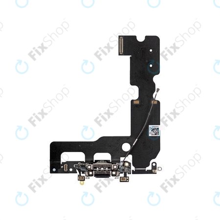 Apple iPhone 7 Plus - Konektor za punjenje + savitljivi kabel (crni)