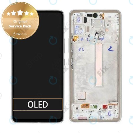 Samsung Galaxy A53 5G A536B - LCD zaslon + zaslon osjetljiv na dodir + okvir (Fantastična bijela) - GH82-28024B, GH82-28025B Originalni servisni paket