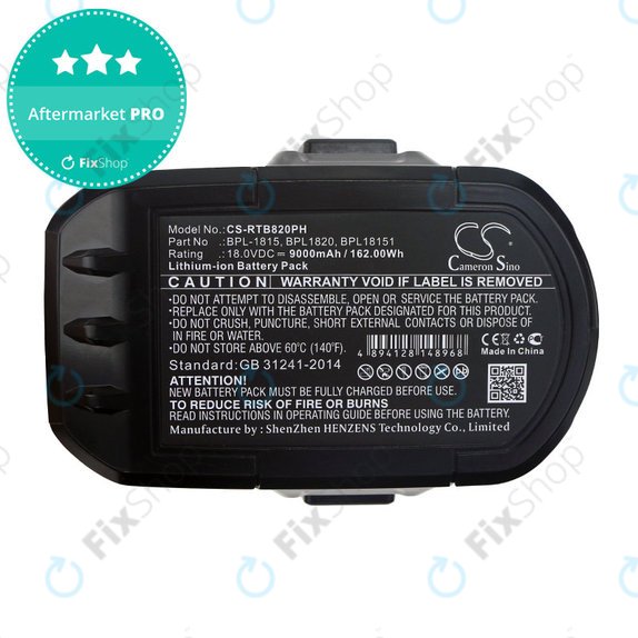 Baterija za Ryobi BID1821, CCC, CTR-180l, P200, P600, P730, 9000mAh, Li-Ion, 18V, BPL-1815, HQ