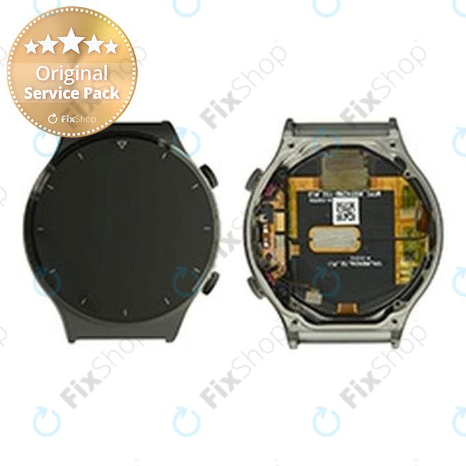 Huawei Watch GT 2 Pro Vidar-B19 - LCD zaslon + zaslon osjetljiv na dodir + okvir (Night Black) - 02353VUA Genuine Service Pack