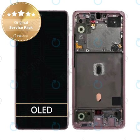 Samsung Galaxy A51 5G A516B - LCD zaslon + zaslon osjetljiv na dodir + okvir (Prism Cube Pink) - GH82-23100C, GH82-23124C Originalni servisni paket