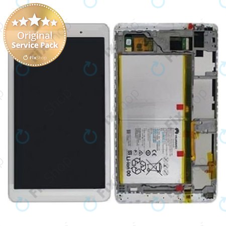 Huawei MediaPad T2 10.0 Pro - LCD zaslon + zaslon osjetljiv na dodir + okvir + baterija (biserno bijela) - 02350TNC