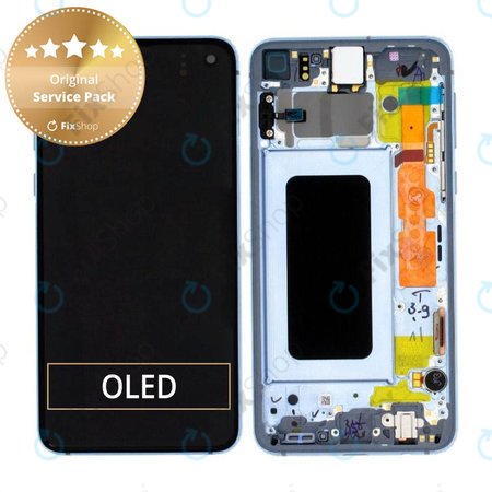 Samsung Galaxy S10e G970F - LCD zaslon + zaslon osjetljiv na dodir + okvir (Prism Blue) - GH82-18852C, GH82-18836C Originalni servisni paket