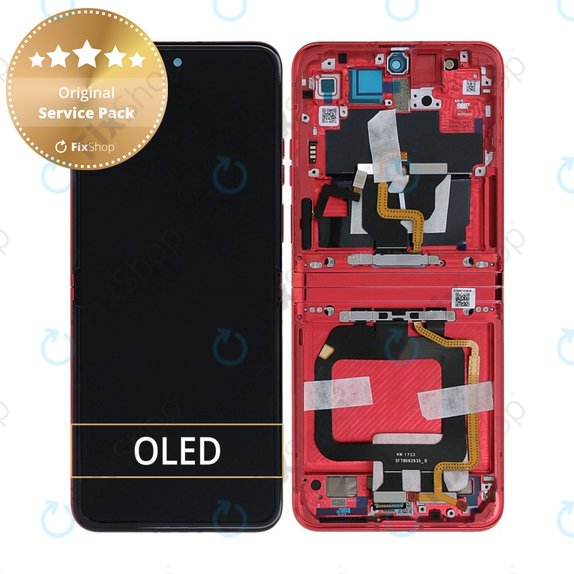 Motorola Razr 40 Ultra - LCD zaslon + zaslon osjetljiv na dodir + okvir (Viva Magenta) - 5D68C22598 Genuine Service Pack