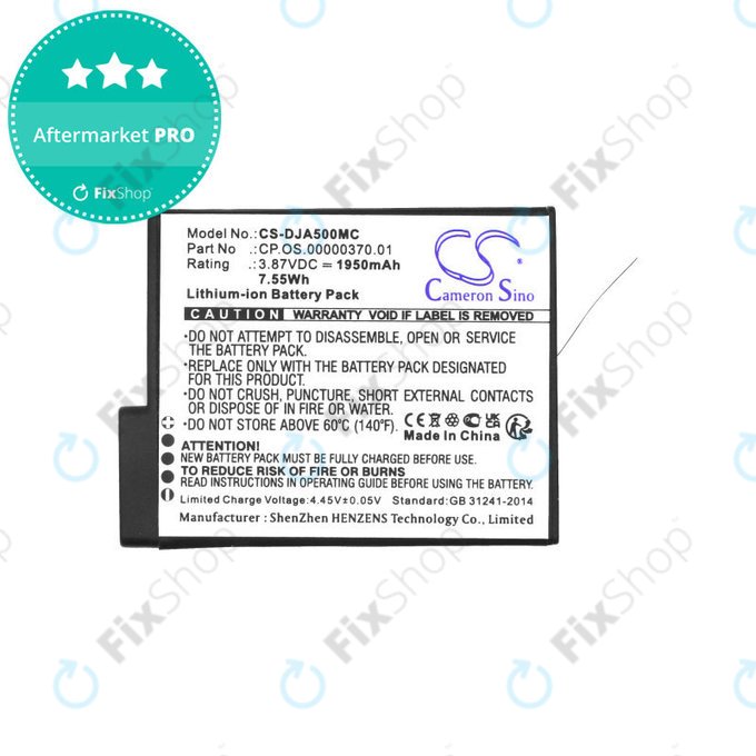 Baterija za DJI Osmo Action 5, 1950mAh, Li-Ion, 3.87V, CP.OS.00000370.01, HQ