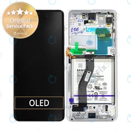 Samsung Galaxy S21 Ultra G998B - LCD zaslon + zaslon osjetljiv na dodir + okvir + baterija (Phantom Silver) - GH82-24591B, GH82-24925B Originalni servisni paket