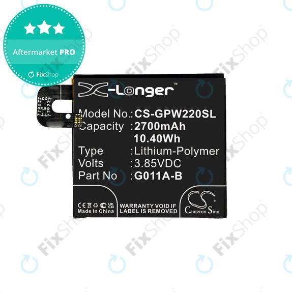 Baterija za Google Pixel 2 G011A, 2700mAh, Li-Pol, 3.85 V, G011A-B, HQ