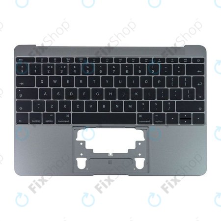 Apple MacBook 12" Retina A1534 (početak 2015. - Sredina 2017.) - Gornji okvir tipkovnice + tipkovnica UK (Space Gray)
