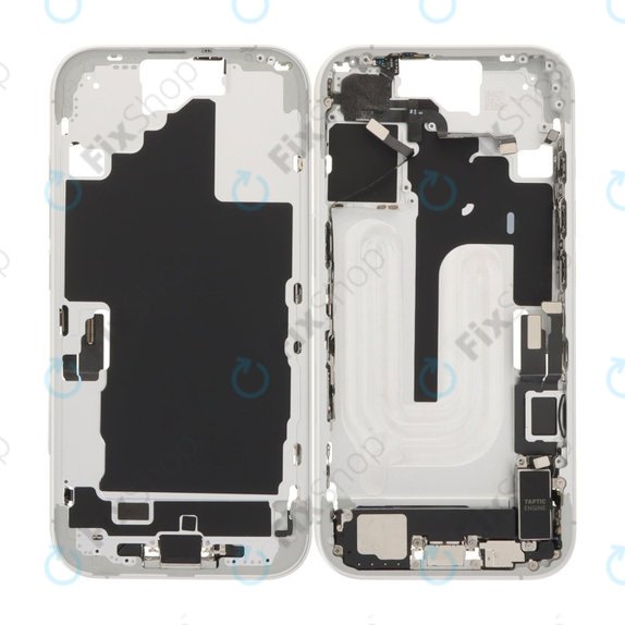 Apple iPhone 16 - Srednji Okvir + Tipke za Uključivanje, Glasnoću i Kameru (White)