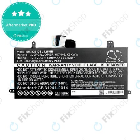 Baterija za Dell Latitude 5290, Latitude 12 5285, 5200mAh, Li-Pol, 7.6V, J0PGR, HQ