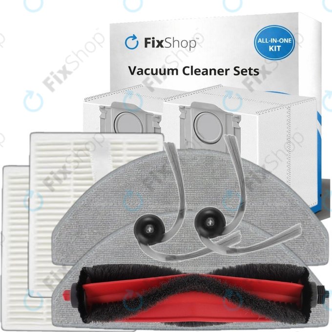 Set rezervnih dijelova za Xiaomi Roborock Q7 M5, Q7 M5+, Q7 L5, Q7 L5+ (1x Glavna četka, 2x Filter, 2x Bočna četka, 2x Krpa za brisanje, 2x Vrećica za prašinu)