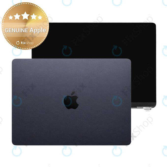 LCD zaslon za MacBook Air 13", A3113 (2024), s prednjim staklom i pokrovom, Midnight, 661-40281, Genuine Apple