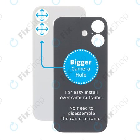 Apple iPhone 17 - Staklo stražnjeg kućišta s većom rupom za kameru (White)