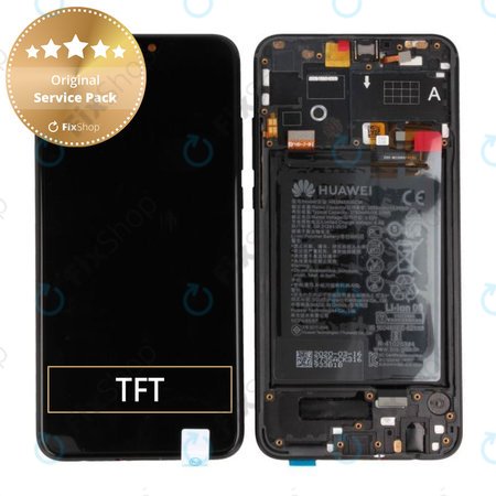 Huawei Honor 9X Lite - LCD zaslon + zaslon osjetljiv na dodir + okvir + baterija (ponoćno crna) - 02353QJJ