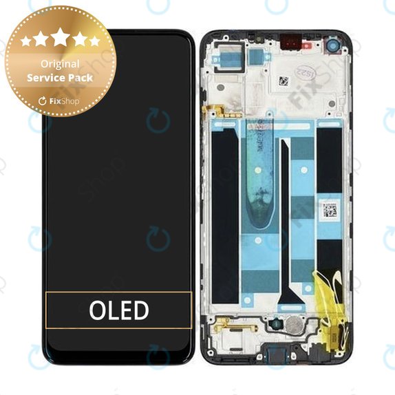 Realme 8 RMX3085 - LCD zaslon + zaslon osjetljiv na dodir + okvir (Cyber Black) - 4906919 Genuine Service Pack