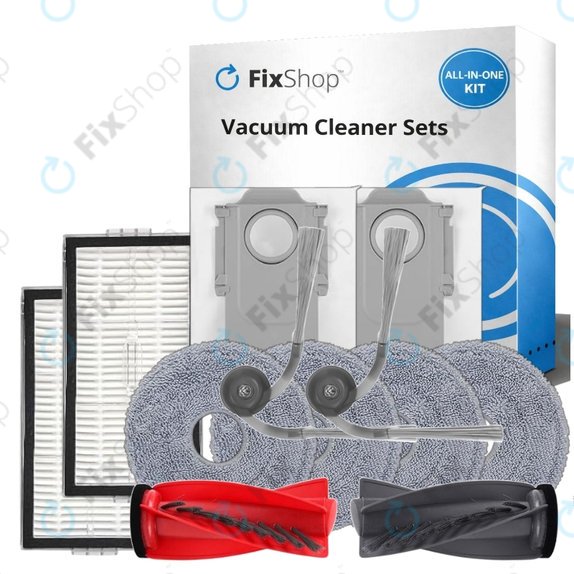 Set rezervnih dijelova za Roborock Qrevo Edge 2 Pro (1x Glavna četka, 2x Filter, 2x Bočna četka, 4x Krpa za brisanje, 2x Vrećica za prašinu)