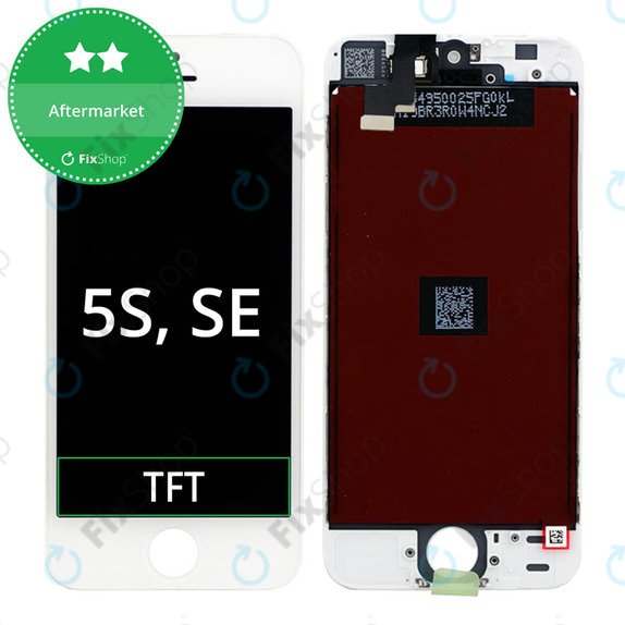 Zaslon za iPhone 5S, SE, White, Dodirni ekran s okvirom