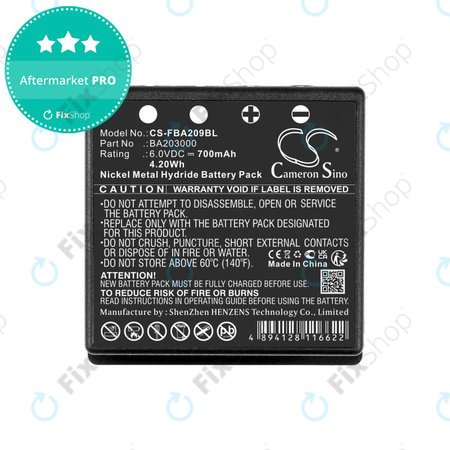 Baterija za HBC Radiomatic Eco, 700mAh, Ni-MH, 6V, BA209060, HQ